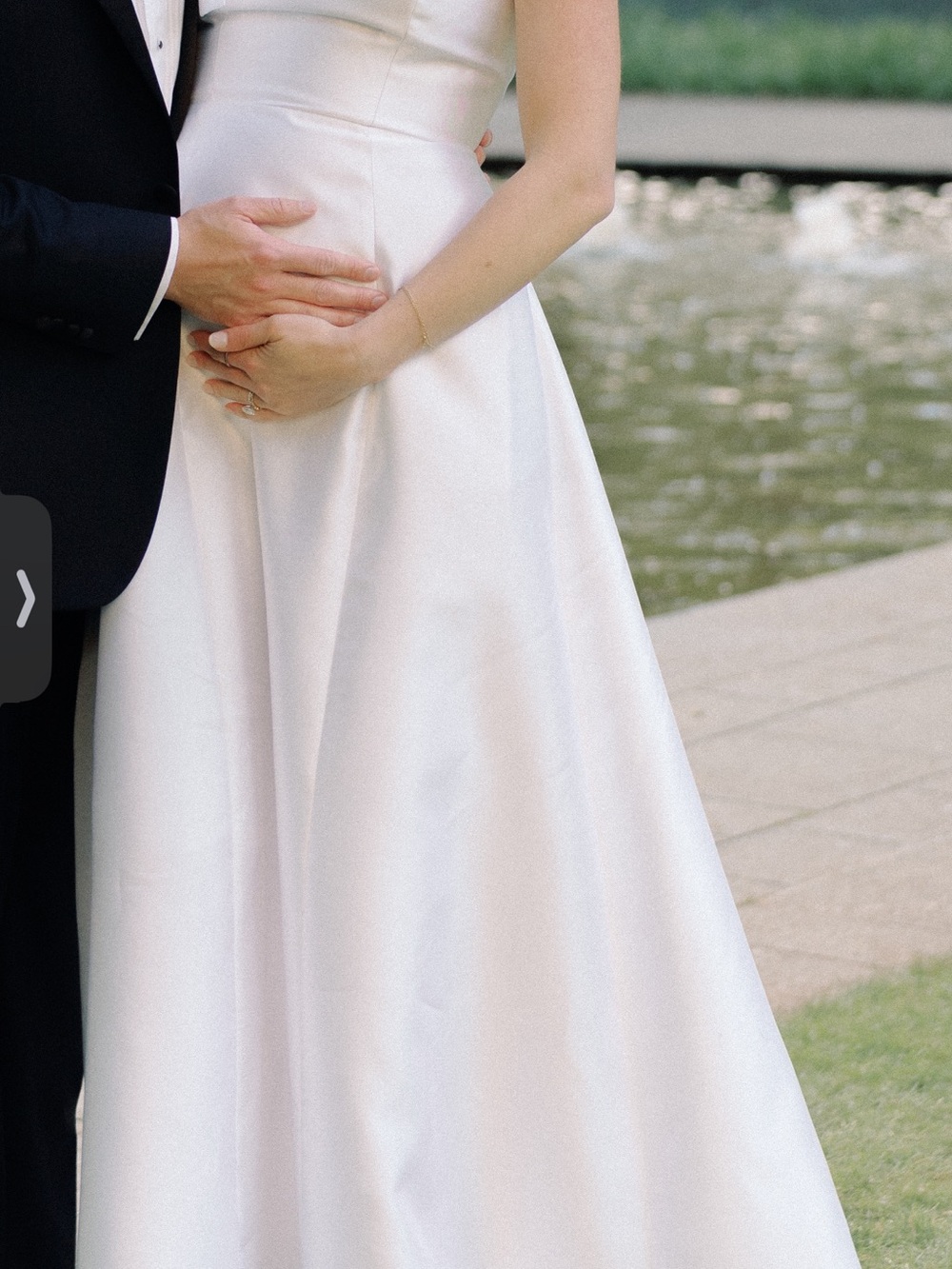 ALFRED SUNG One-Shoulder White A-Line Gown - Picture 2 of 2